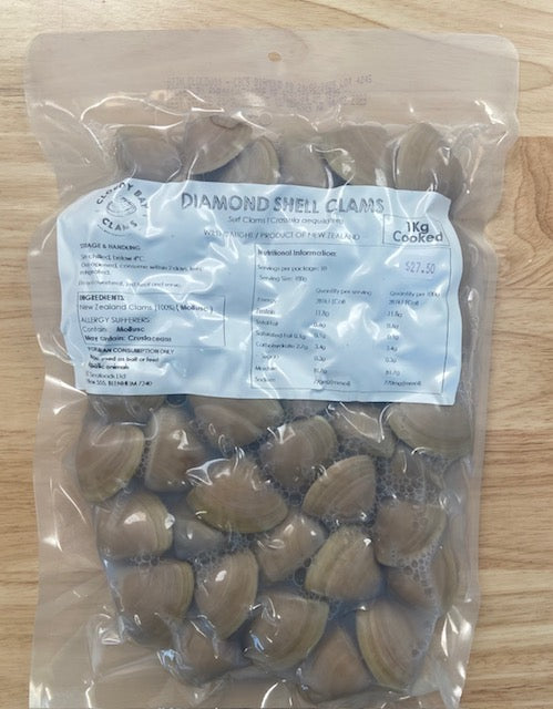NZ Diamond Clams Whole Blanched