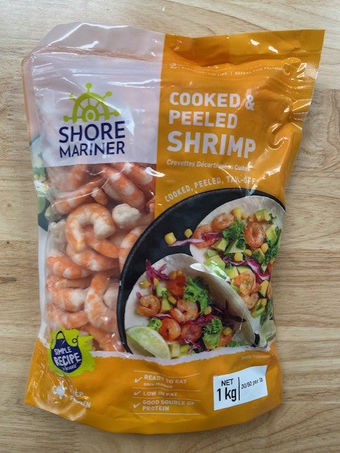 Frozen Cooked & Peeled Shrimp White Tiger 30/60 - BBD 20/7/25