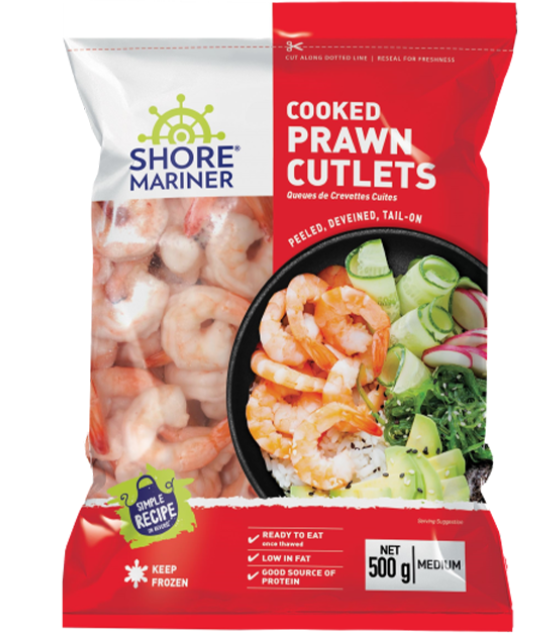 Cooked & Peeled Prawn Cutlet 51/60 500g
