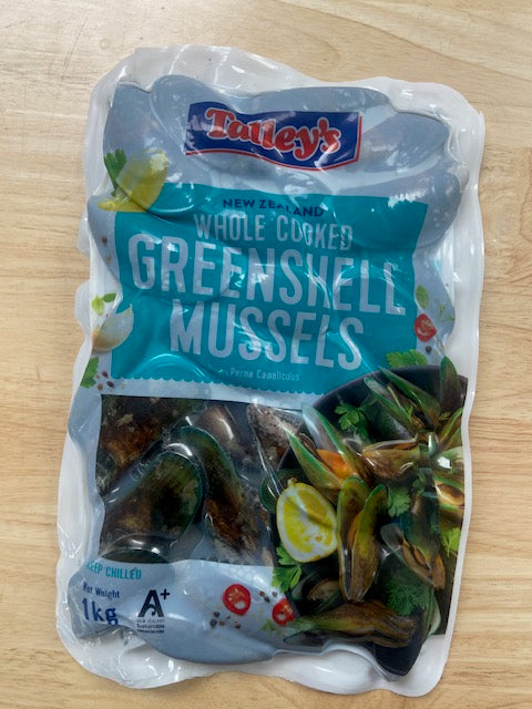 Mussels - Whole Green Shell NZ Cooked 1KG
