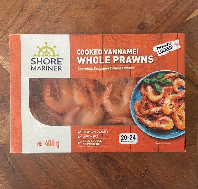 Frozen Cooked Prawns Whole (White Tiger) 20/24 400g